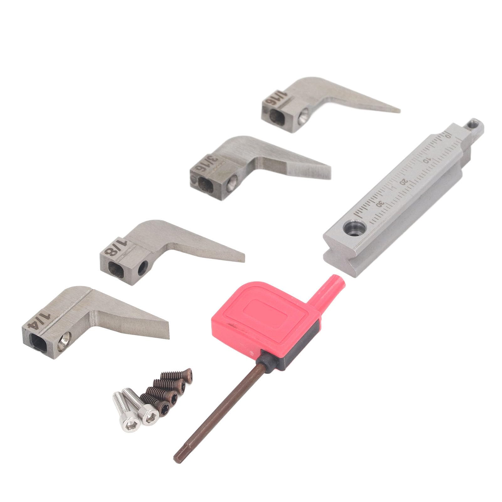 Juego de 4 cuchillas para cepillo de router, cuchillas de repuesto de carburo para cepillo manual en anchos de 1/16, 1/8, 3/16 y 1/4 de pulgada, para cepillo de limpieza inferior