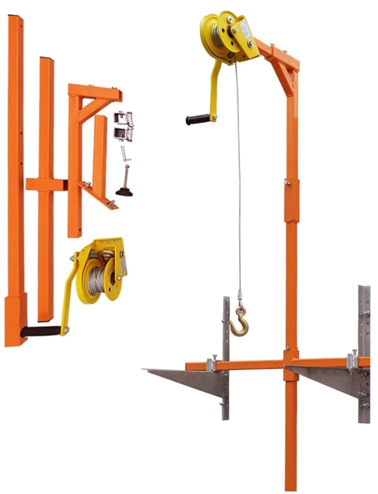 LMMIAOZ Manual Winch Hoist for Secure Air Conditioner Installation, Supports Up to 150kg