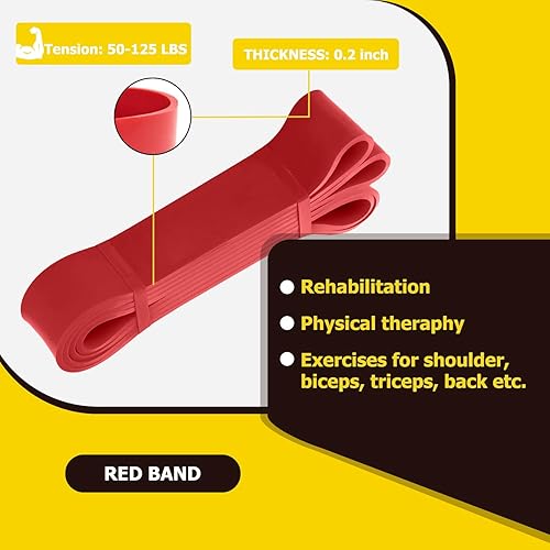 Miniatura 9 de WSAKOUE Bandas de resistencia, bandas de resistencia para dominadas, bandas de resistencia para estiramiento corporal, levantamiento de potencia,