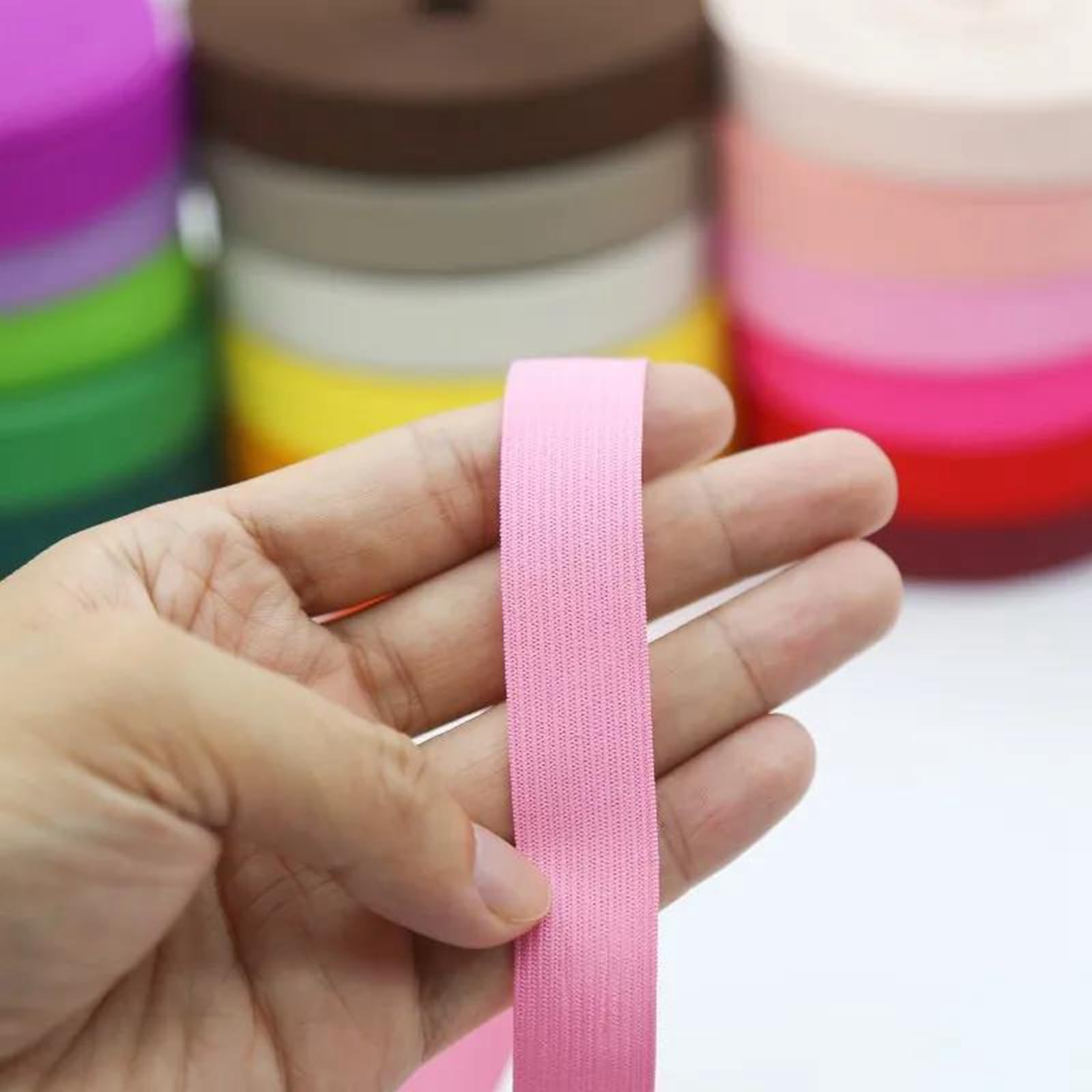 Bandas elásticas Banda elástica Ancha y Plana 5 Metros de Hilo de 20 mm for Coser Accesorios de Ropa, puños y Accesorios de Punto, Rojo, 20 mm(Light Blue)