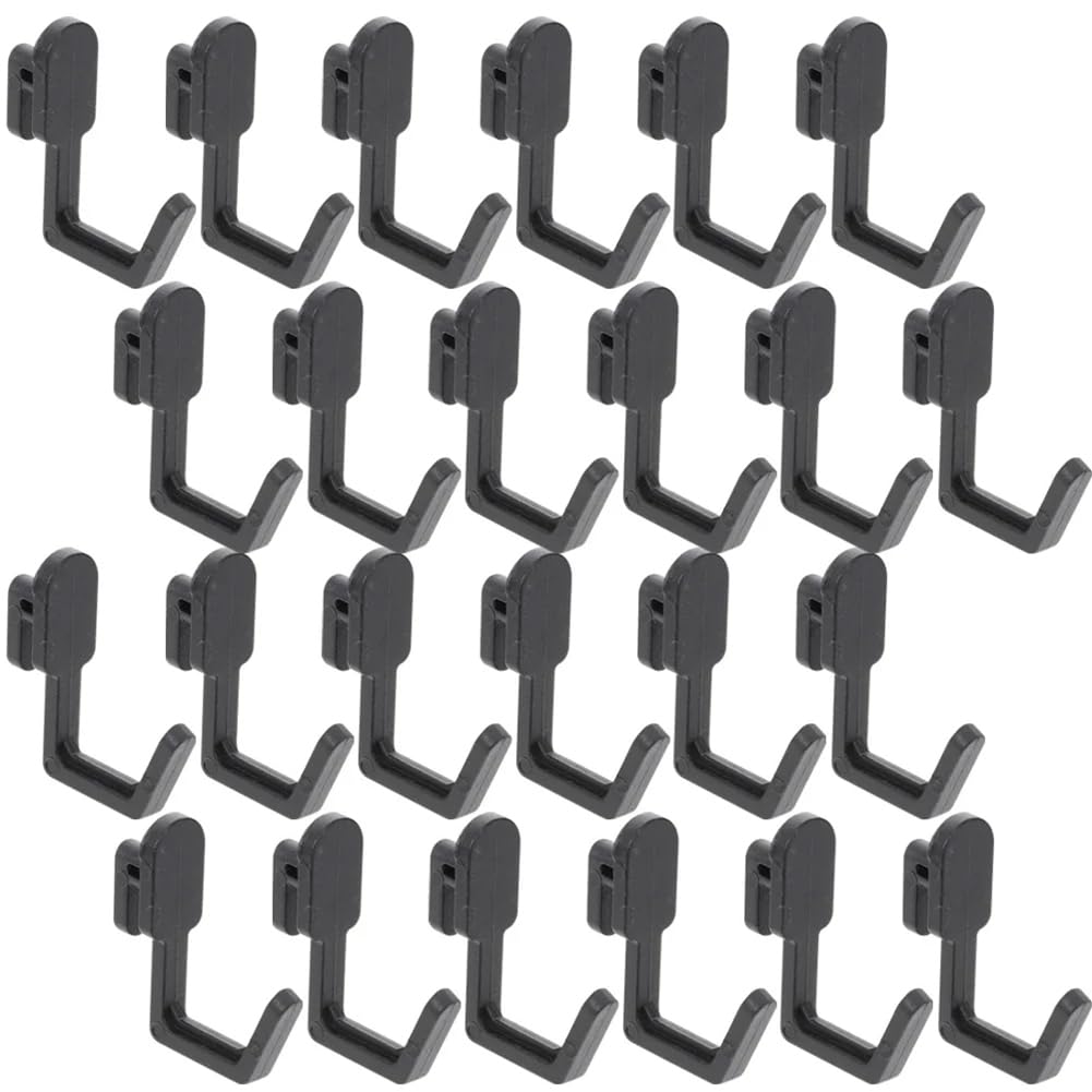 Bloepum 24Pcs Pegboard Hooks J Shape Pegboard Hook Peg Board Tool Organizer Accessories, Black
