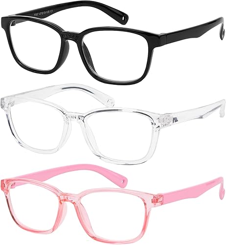 Miniatura 1 de Yogo Vision Gafas de bloqueo de luz azul para niños, protección UV, para niñas y niños, lentes de luz azul, antifatiga ocular (paquete de 3)