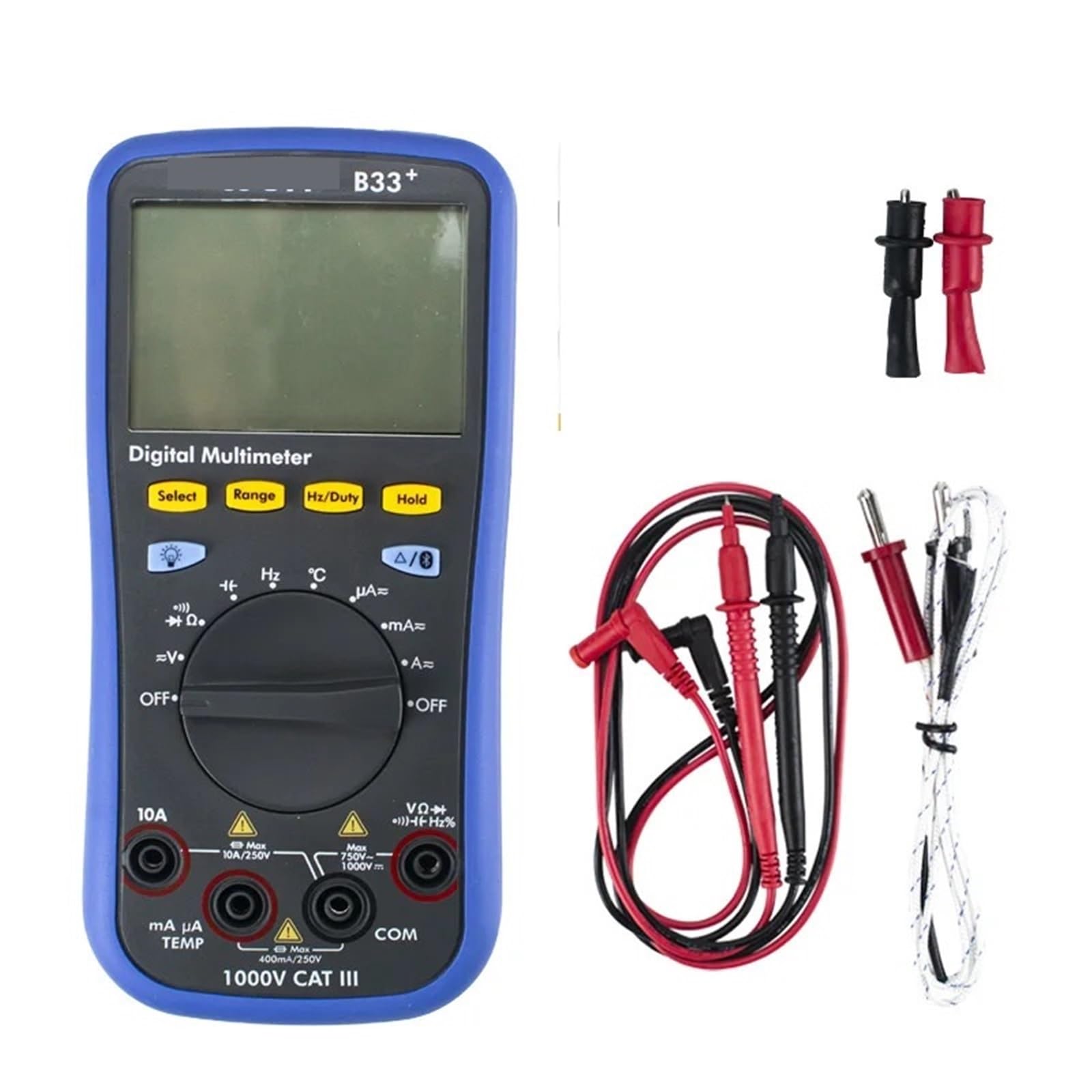 Multimetro Digital, Multímetro digital multifuncional 3 en 1, registrador de datos, multímetro y medidor de temperatura con Bluetooth y extracto de voz.