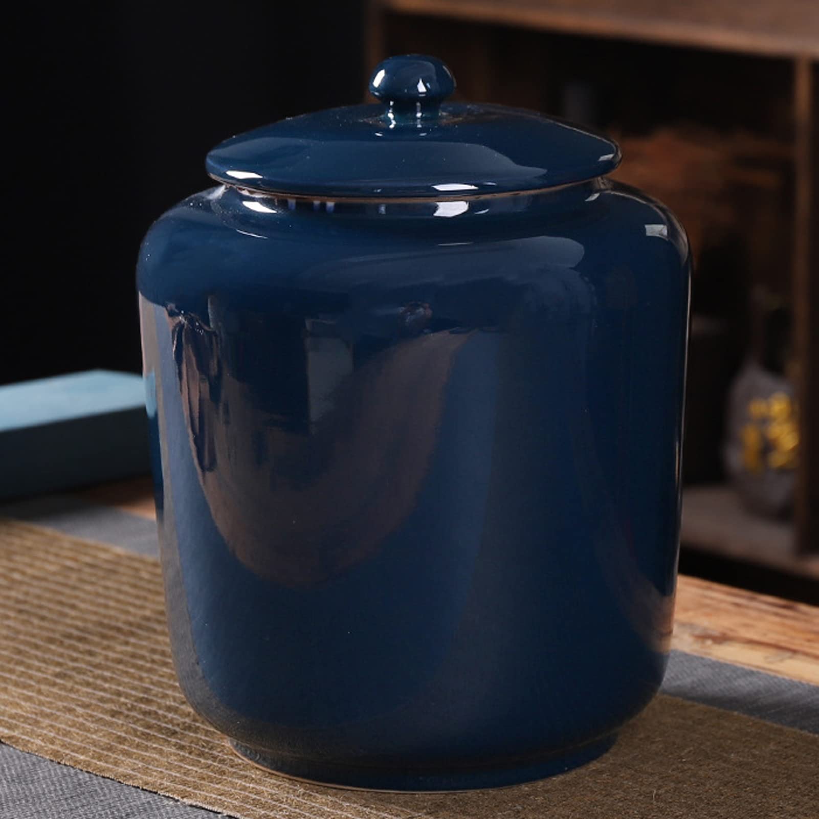 urna dla zwierząt, Duża urna na prochy ludzkie dla dorosłych, ceramiczna pamiątkowa – eksponat w domu(Blue,4100ml)