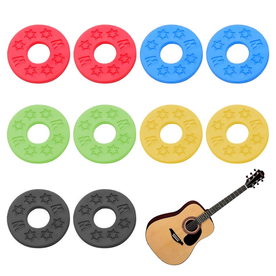 10 Blocca Tracolla In Silicone Antiscivolo Per Chitarra – Accessorio Universale Per Acustica, Elettrica E Basso
