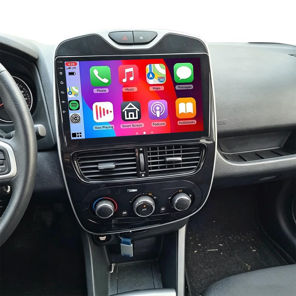 10 inch Android 14 Autoradio pour Renault Clio 4 2012-2019 Doppel DIN Autoradio Wireless Carplay Android Bluetooth Headunit Dab Radio GPS Navigation FM/RDS AHD-caméra de recul Mirror Link 4+64G