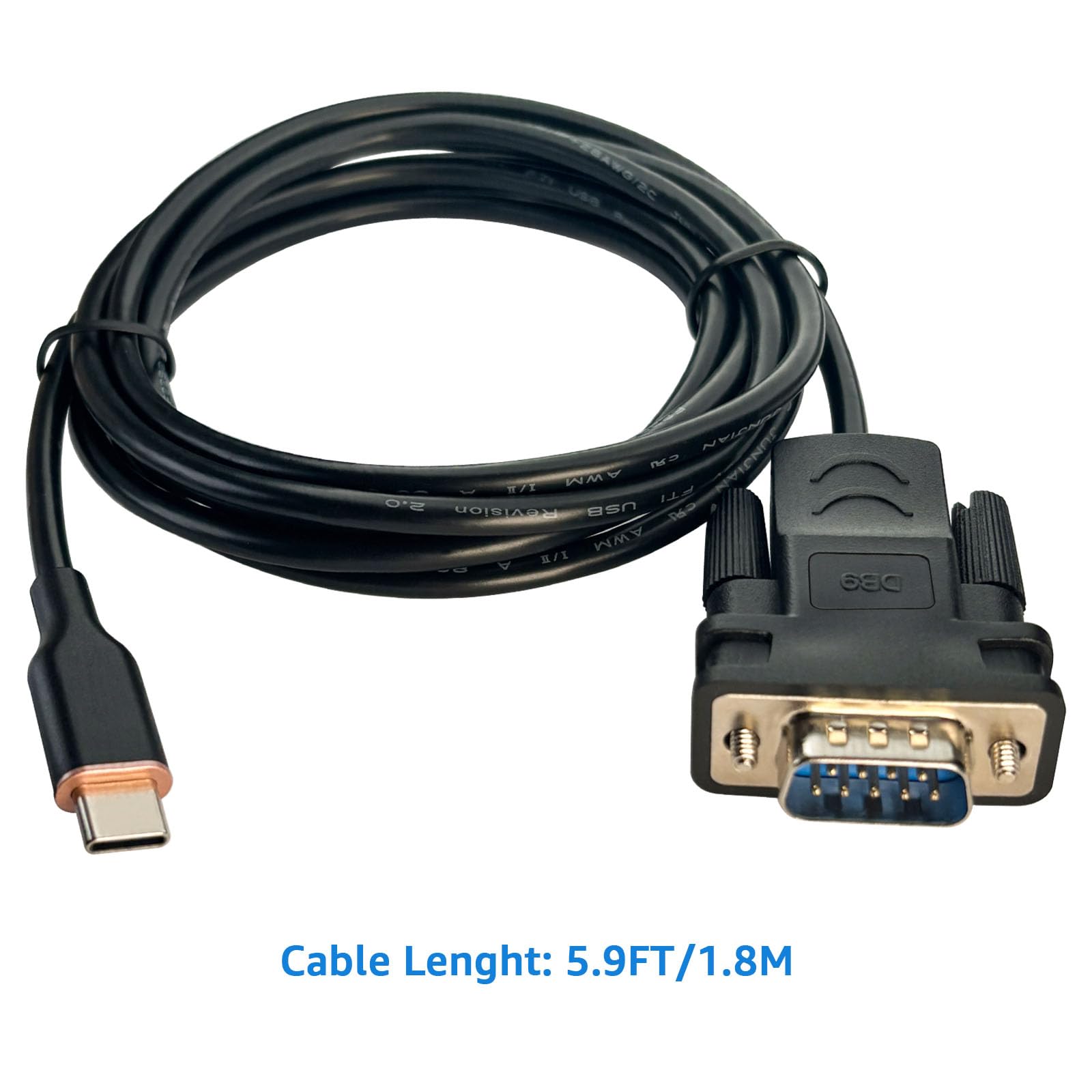DSD TECH SH-RS232M Cable serie USB-C a RS232 DB9 con chip FTDI para Windows Linux Mac