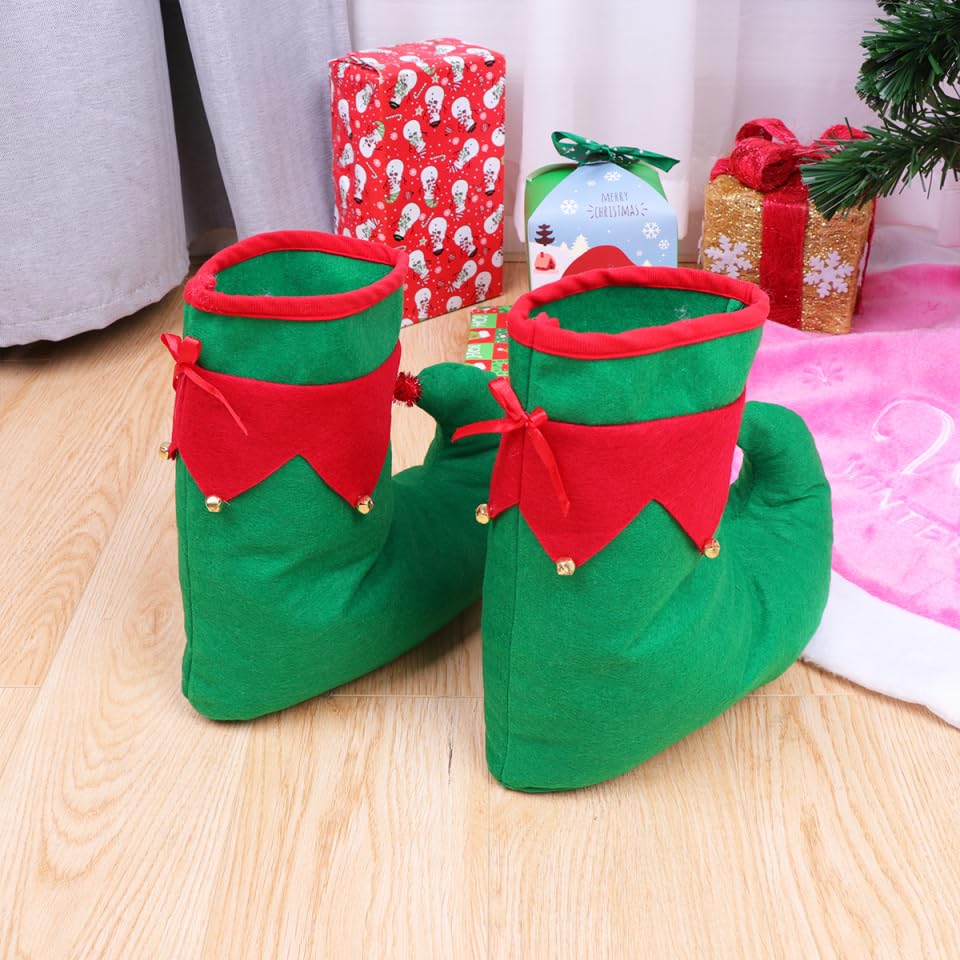 2paare Weihnachtliche Clownschuhe Für Kostüme Lustige Dekorative Schuhe Kleinen Glocken Für Weihnachtsfeiern Cosplay Und Festliche Anlässe