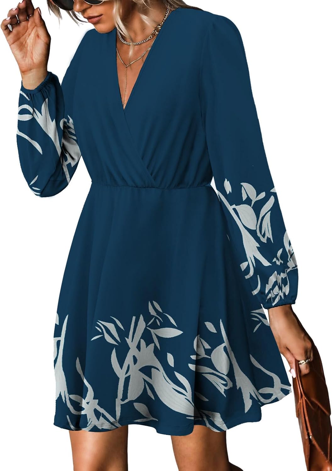 MixShe Summer Dresses for Women 2025 Wedding Guest Dress Fall Fashion Italian Outfits Elegant Classy Homecoming Clothing Plus Size Beach Vacation Clothes C Blue Floral X-Large