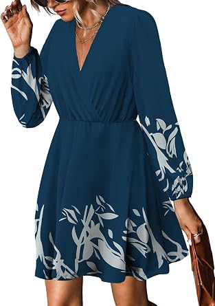 MixShe Summer Dresses for Women 2025 Wedding Guest Dress Fall Fashion Italian Outfits Elegant Classy Homecoming Clothing Plus Size Beach Vacation Clothes C Blue Floral X-Large