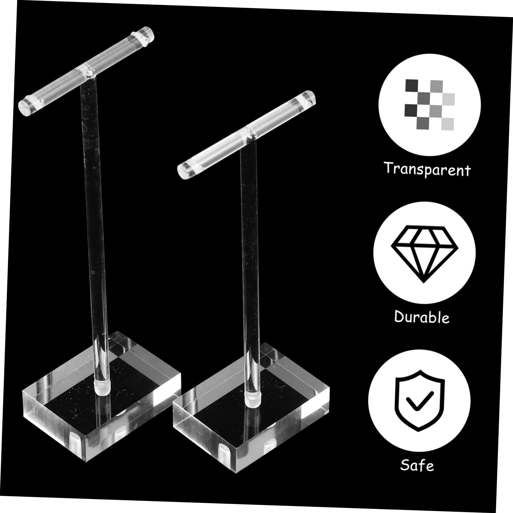 MAGICLULU 2 Set Di Espositori Per Gioielli in Materiale Acrilico A Forma Di T Per Punti Vendita Al Dettaglio 4 Pezzi * 2