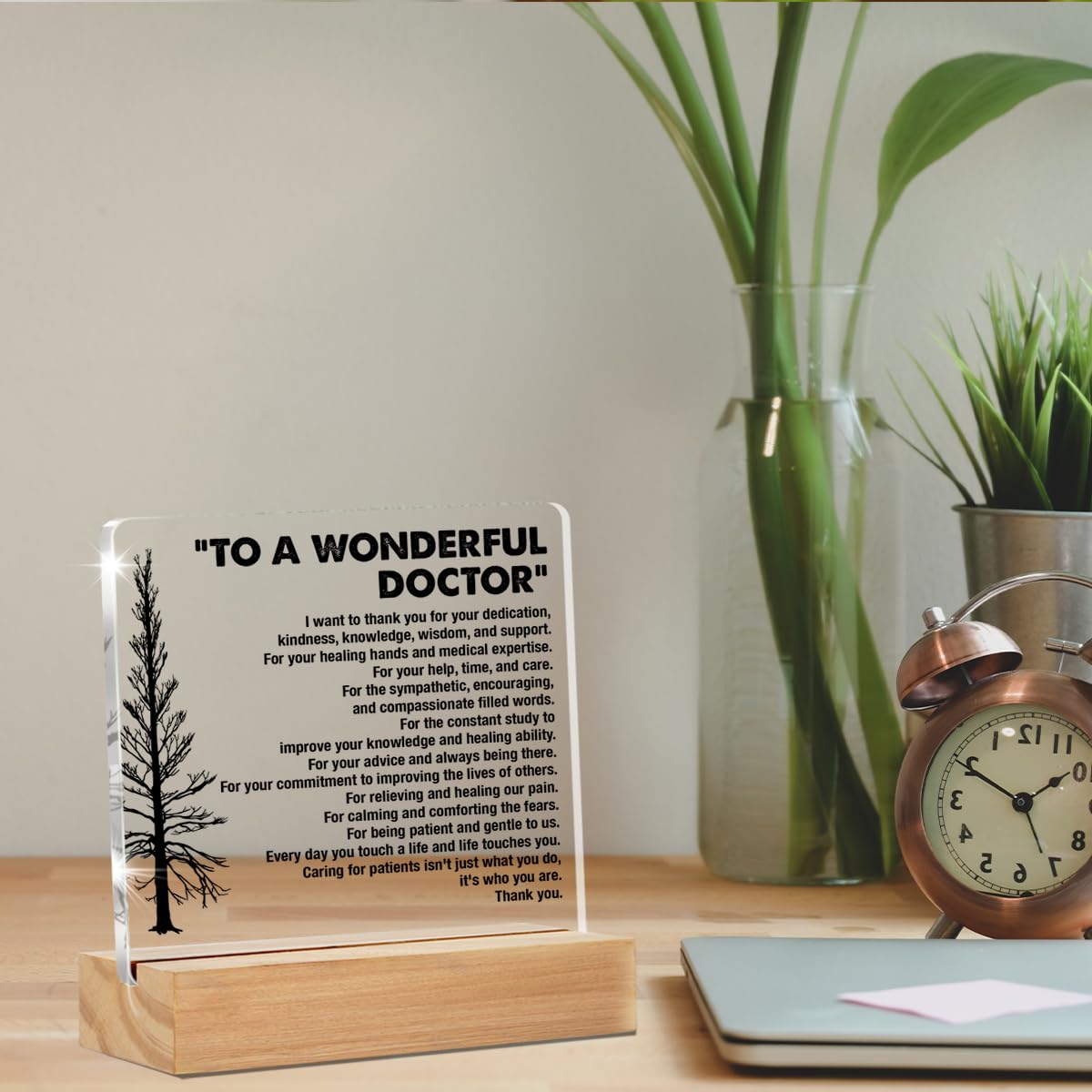 Best Doctor Gifts, Thank You Appreciation Doctor Gifts, to a Wonderful Doctor Clear Desk Decorative Sign Home Office Acrylic Decor