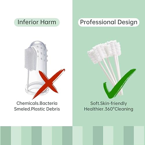 Miniatura 4 de 48 cepillos de dientes, limpiador de lengua desechable para recién nacidos y gasa de limpieza de encías, cuidado de higiene bucal para bebés de 0 a