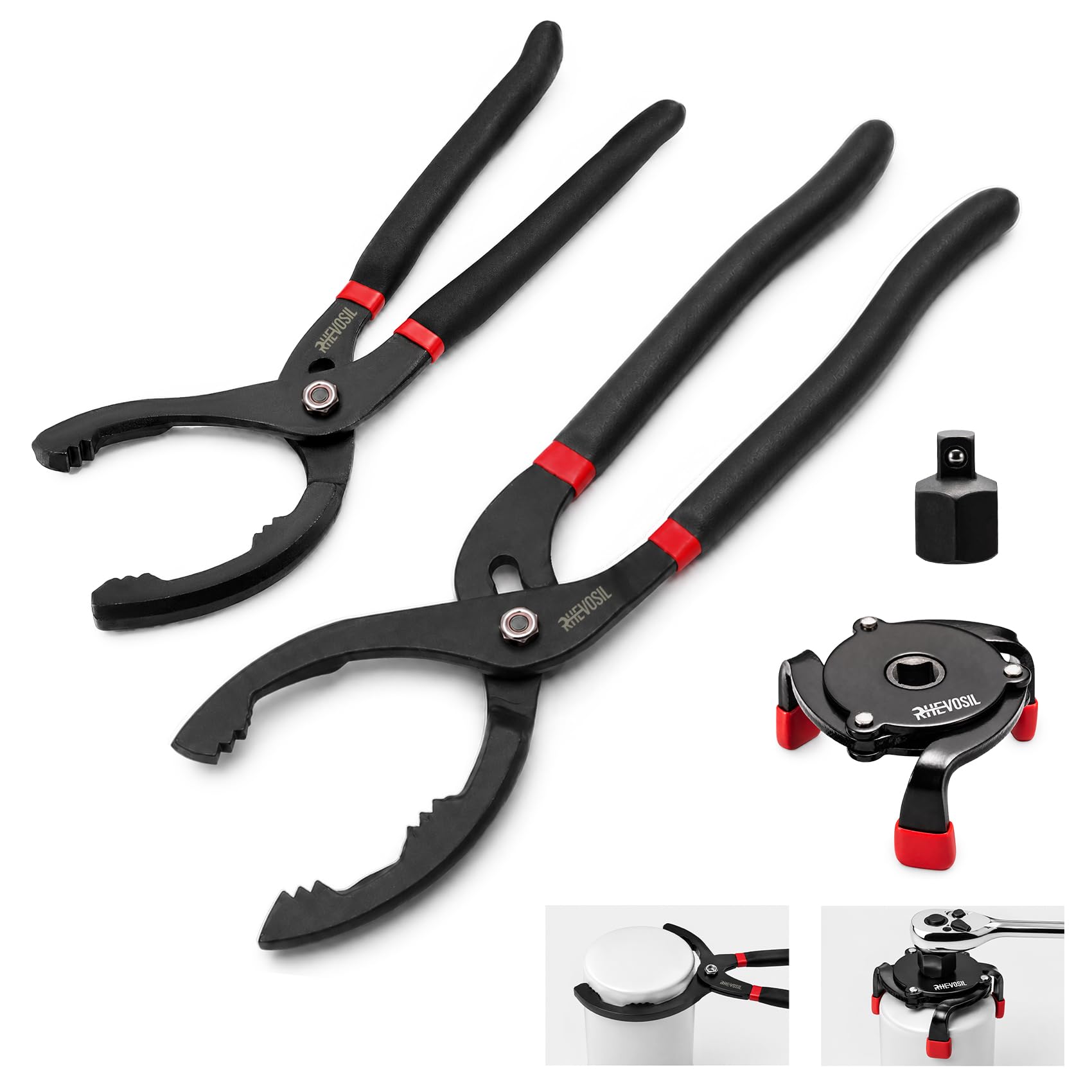 Rhevosil 3-Piece Oil Filter Wrench Set - oil system tools | Mubboo