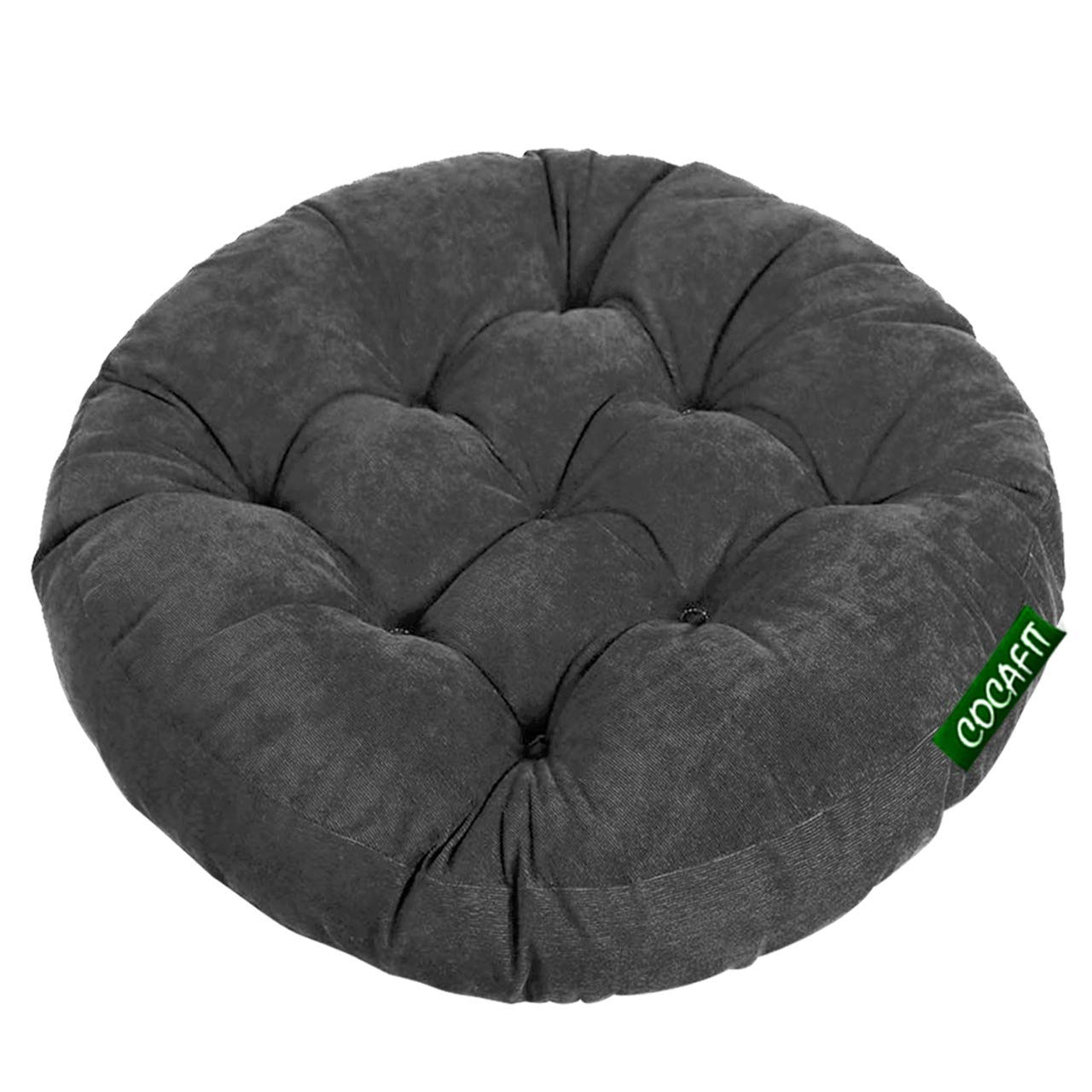 Next GO Yoga Meditation Pooja Living Room Balcony Swing Pad Jhula Velvet Floor Cushion Pillow (64 x 64 cm) (American Grey, 24''inch x 24''inch Round)-picture-24