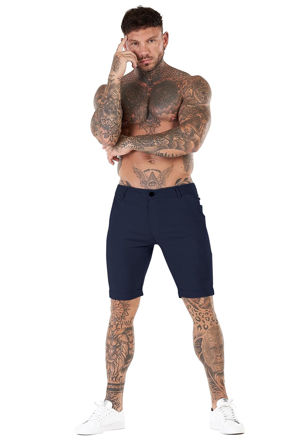 GINGTTO Pantaloni Corti Uomo Slim Fit Elasticizzati Pantaloncini Chino Estivi Short Stretch Calzoncini