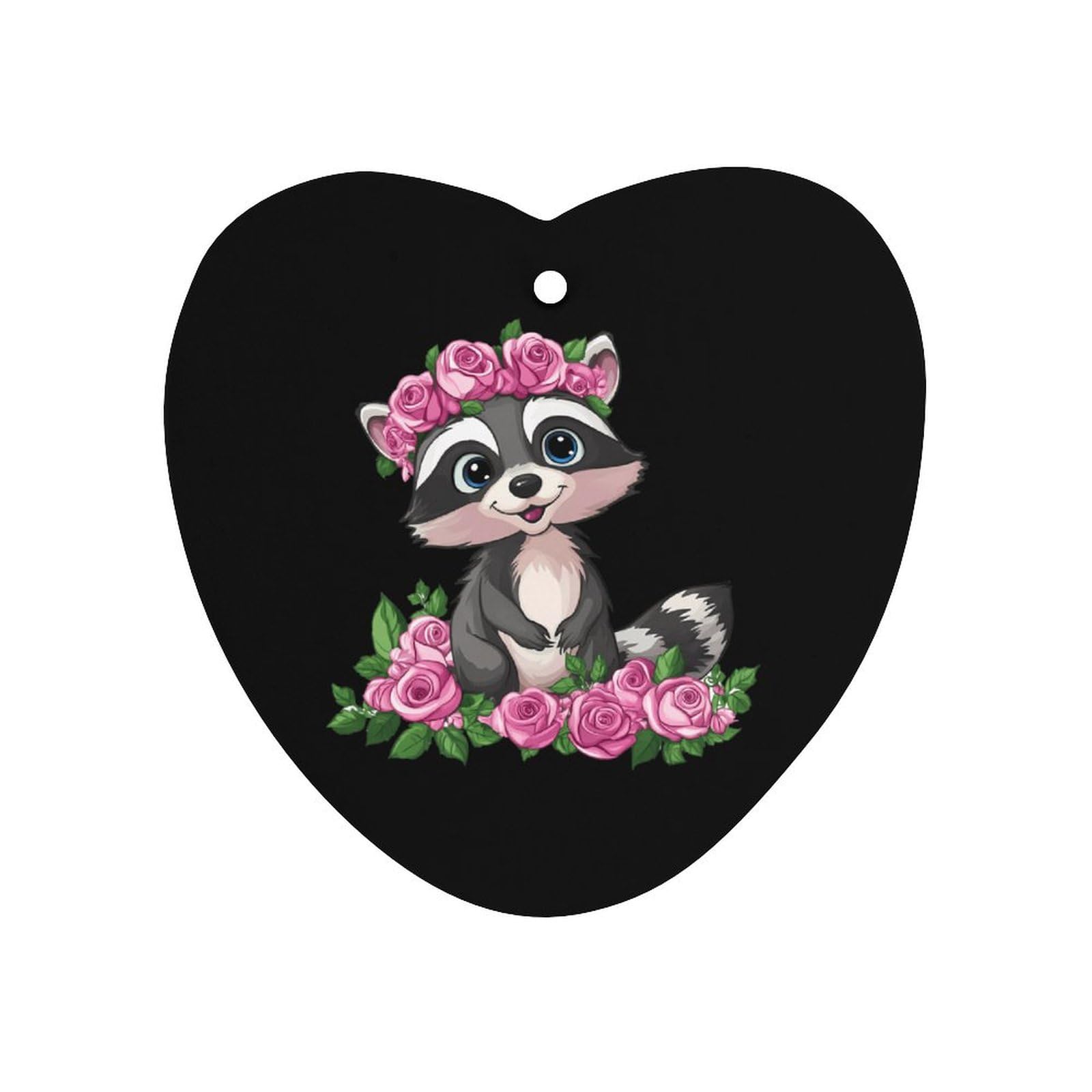 Raccoon with Rose Car Air Freshener Hanging Aromatherapy Tablets for Car Accessories Love form
