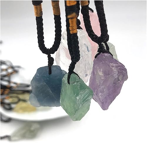 Miniatura 2 de Feng Shui Decorate 1pc Random Natural Raw Amethyst Clear Rose Citrine Rough Stone Necklace Quartz Crystal Reiki Pendant Gift Gems Raw Rough Natural