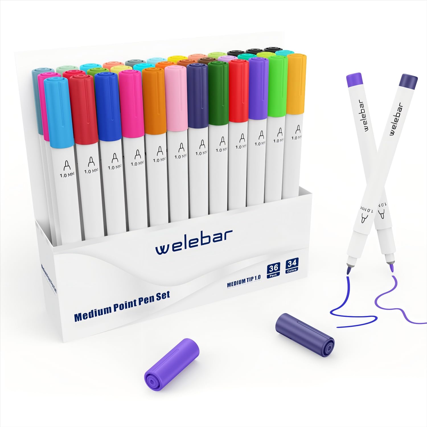 Welebar 1.0 Tip Medium Point Pens for Cricut Joy/Joy Xtra, 36 Pack