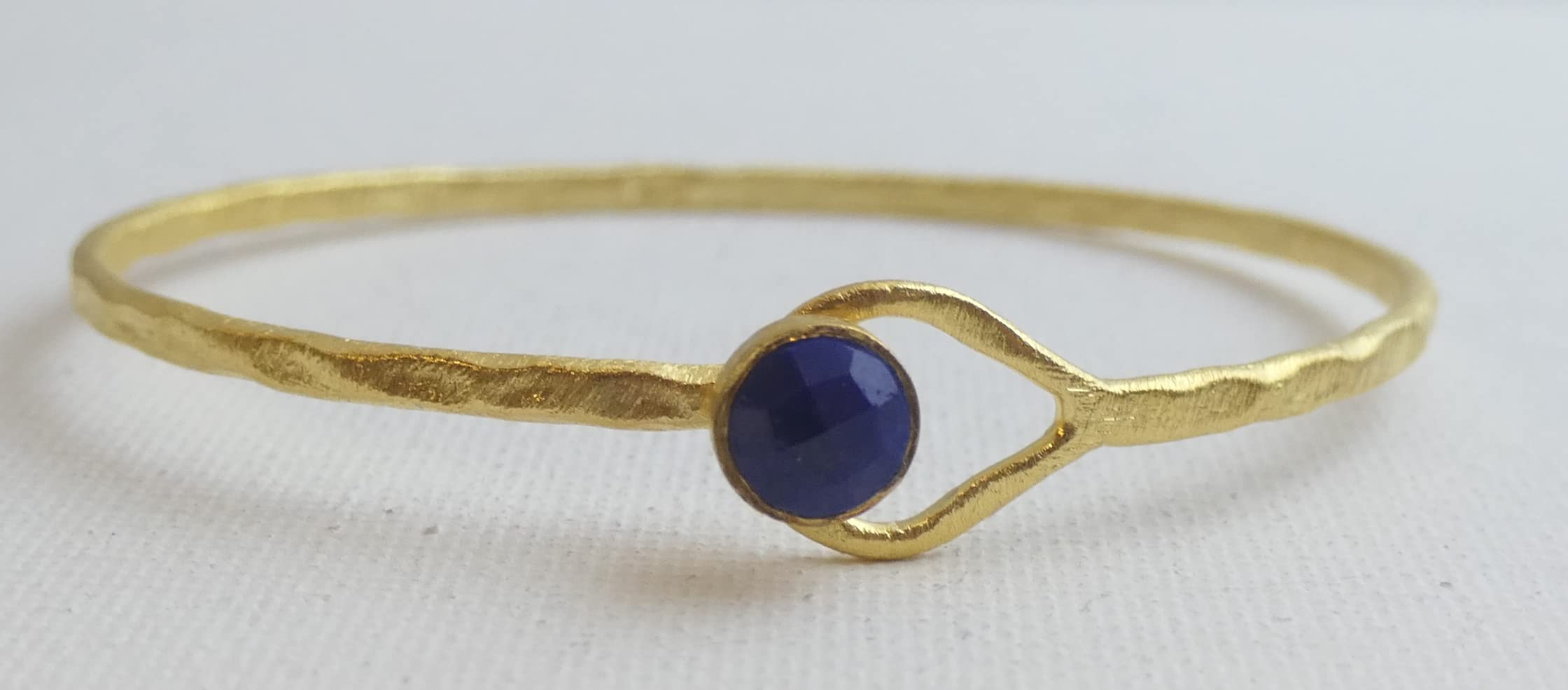 Pulsera de Plata de Ley Chapada en Oro con Lapislázuli