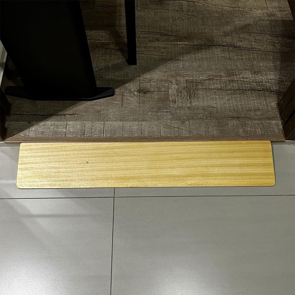 Rampa de madera para umbral de puerta, robot aspirador, rampa para bordillos, rampa de aspiración, rampa de umbral, rampa de umbral de puerta, rampa para sillas de ruedas, 60 x 20 x 4 cm Wood
