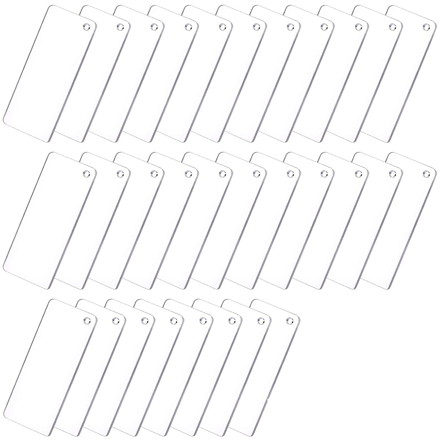 Acrylic Keychain Blank for venyl Rectangle (Pack of 25)
