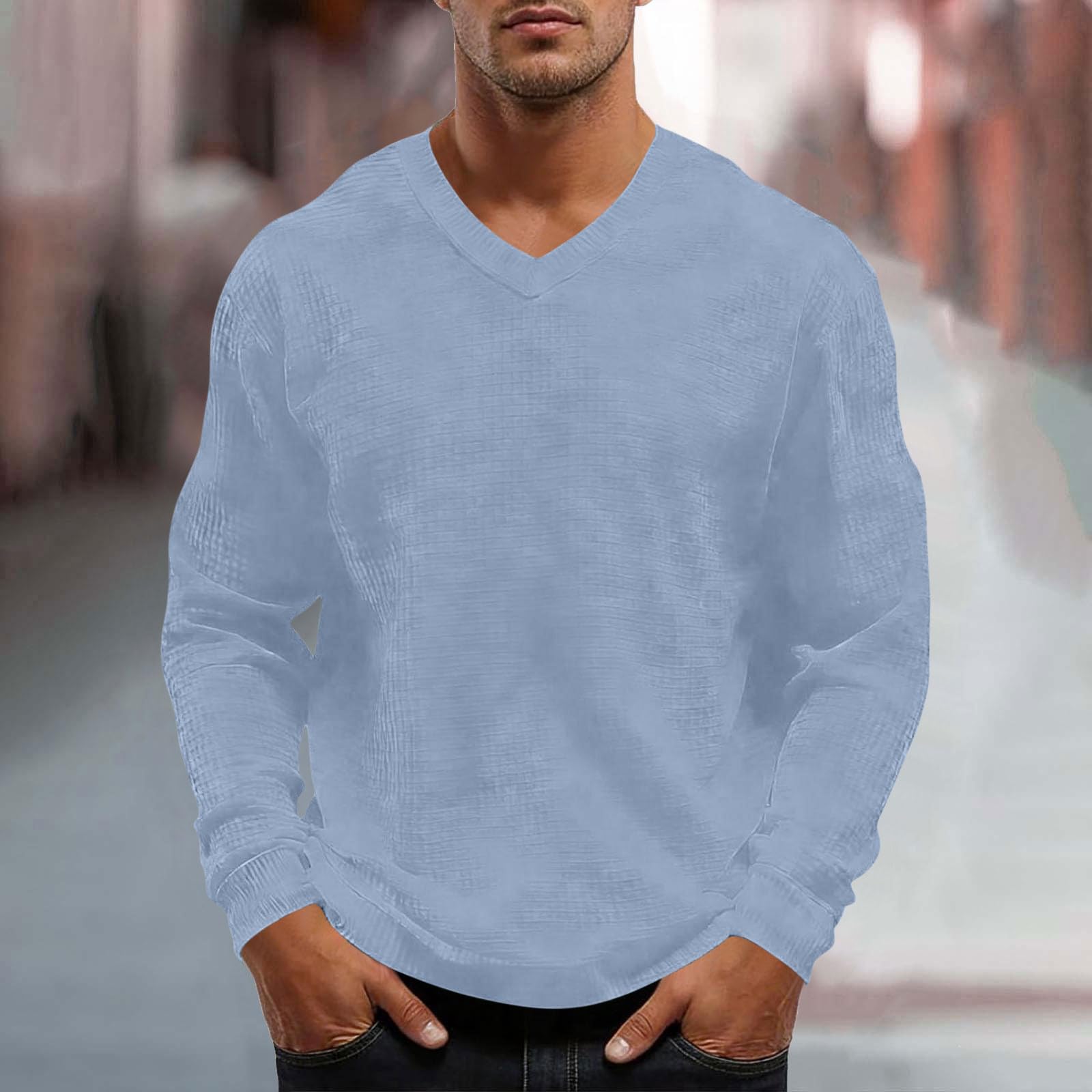 Generisch Sommer Hemd Herren Leinenhemd Herren Einfarbig Leinen Hemden Langarm mit Tasche Business Hemd Regular Fit Langarmshirt Lässig Freizeithemd Leichte Leinenshirt Atmungsaktiv Strandhemd