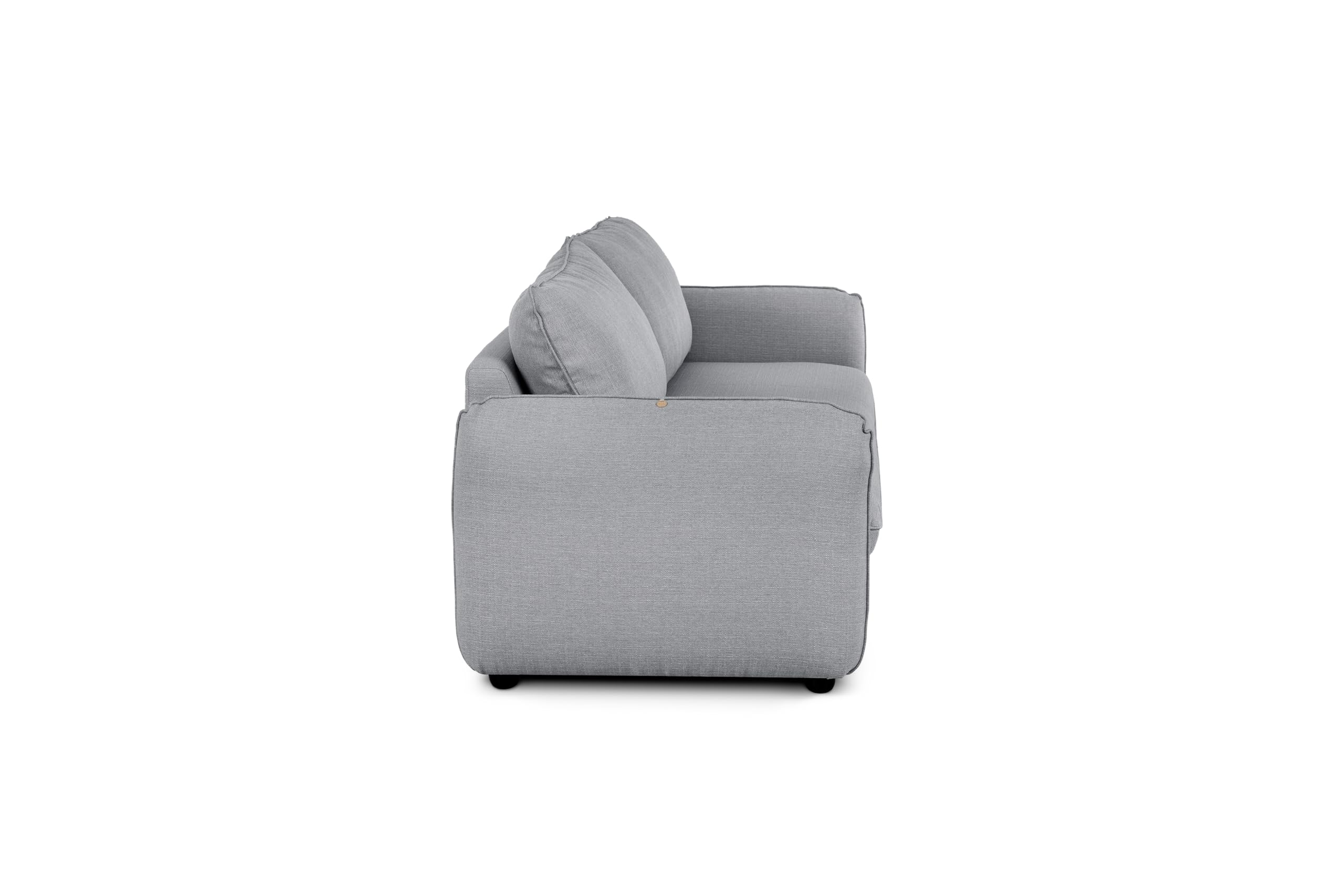 BUDWING Chloé Sofá Cama 4 Plazas - Chaise Longue – Sistema EasyBed, Tapizado en Poliéster – Estilo Nórdico – Apertura Rápida y Sencilla – 225x140x91cm – Gris Mineral