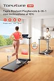 Tapis Roulant Elettrico con 10% Inclinazione, 12km/h Tapis Roulant Pieghevole con Pendenza, Walking Pad, App e Telecomando, Nessuna Installazione Richiesta, Design Salvaspazio per Casa e Ufficio - 2