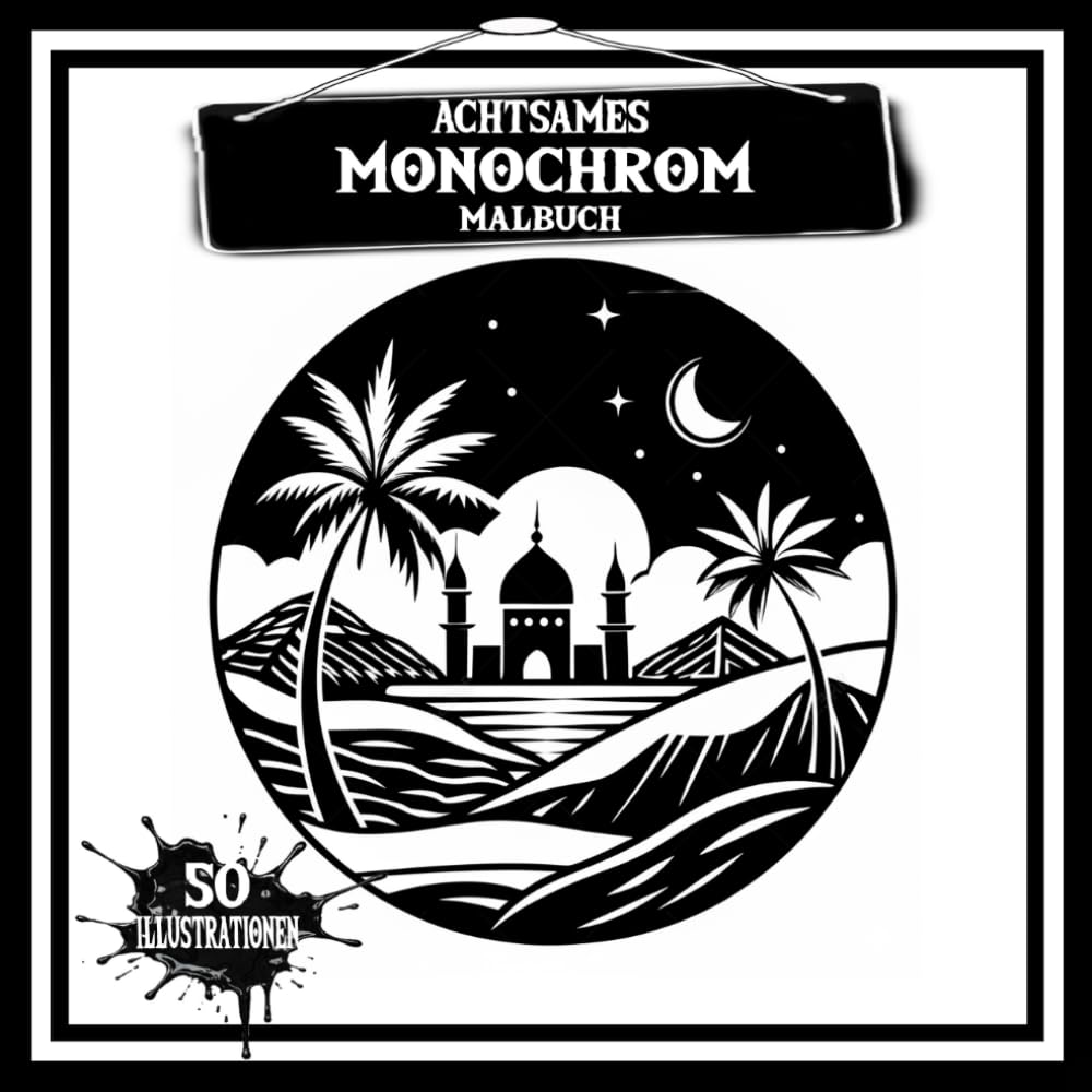 Achtsames Monochrom Malbuch: Perfekt für Erwachsene, Kinder und Kreative. Entdecke 50 einzigartige Illustrationen für einfarbiges Ausmalen – ideal zum ... für Konzentration und mehr Kreativität.