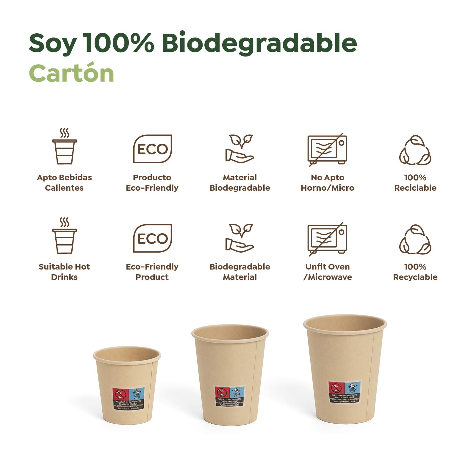MAXI PRODUCTS - Vasos Café Desechables Kraft - Vasos Cartón - Vasos Desechables Catering - Vasos Café para Llevar - APTO BEBIDAS CALIENTES Y FRÍAS (120 cc, 200 unidades)