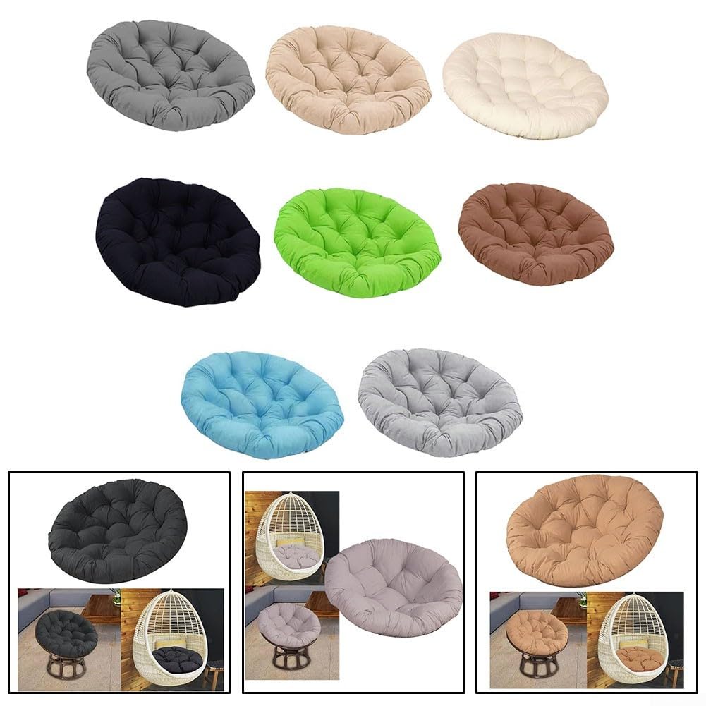60 x 60 cm rundes Gartenstuhlkissen, weich, atmungsaktiv, Papasansessel, Kissenbezug für Außen- und Innenschaukelstühle, Rattanschaukelsitz(8)