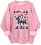 JIONOCY Moose Sweatshirt Silly Moose On The Loose Sweatshirts Hoodie