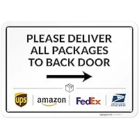 Vista 19 de Letrero de entrega del paquete, instrucciones de entrega (idioma español no garantizado), 10 x 7 pulgadas, aluminio 040 sin óxido, resistente a