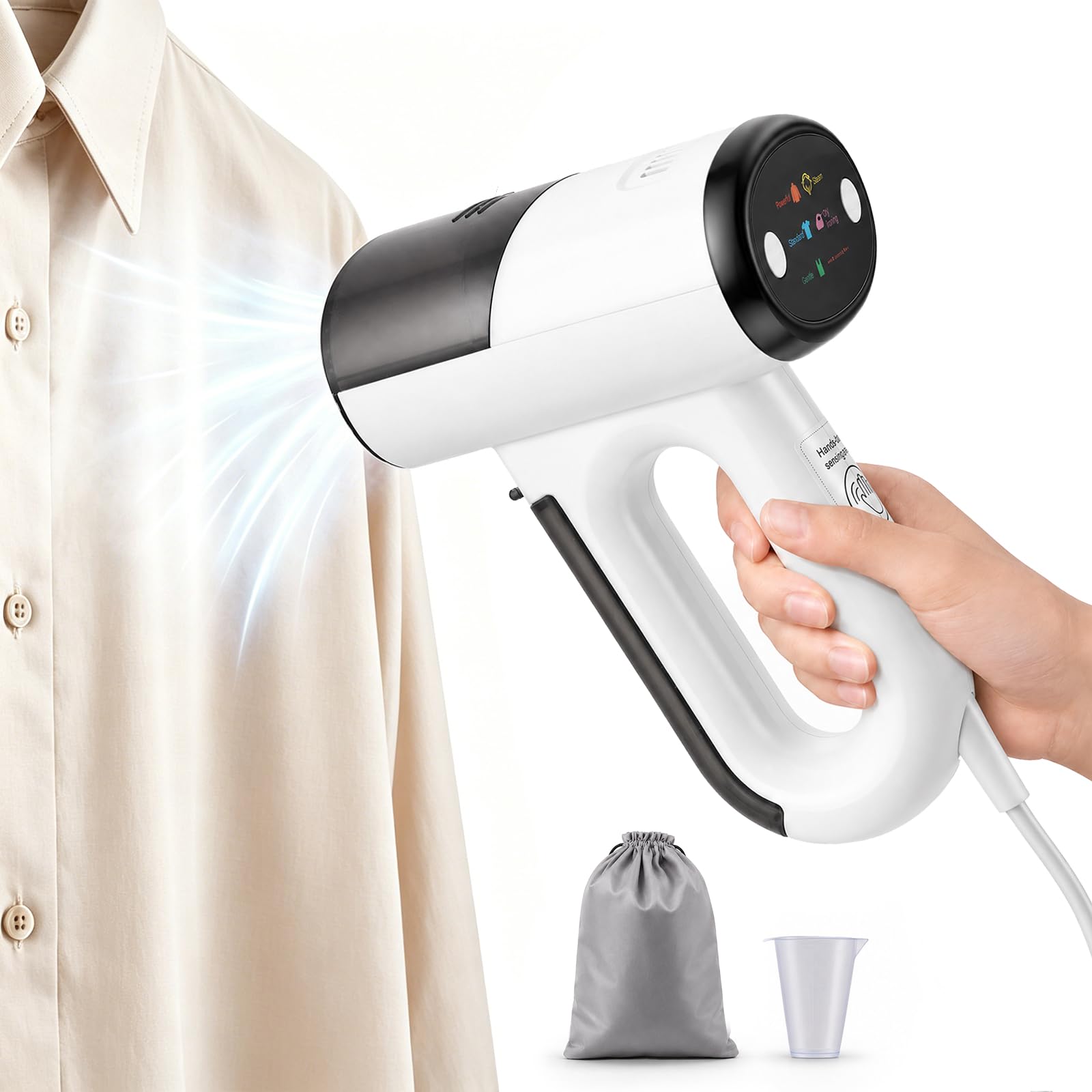 Vacuum Garment Steamer, 2-in-1 Steam Iron with 3 Suction Levels