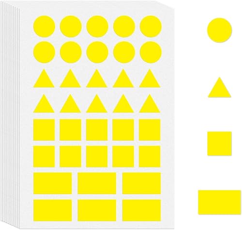 Miniatura 8 de Calcomanías de codificación de color blanco multiformas, calcomanías extraíbles de diferentes formas para niños pequeños, triángulos, círculos,