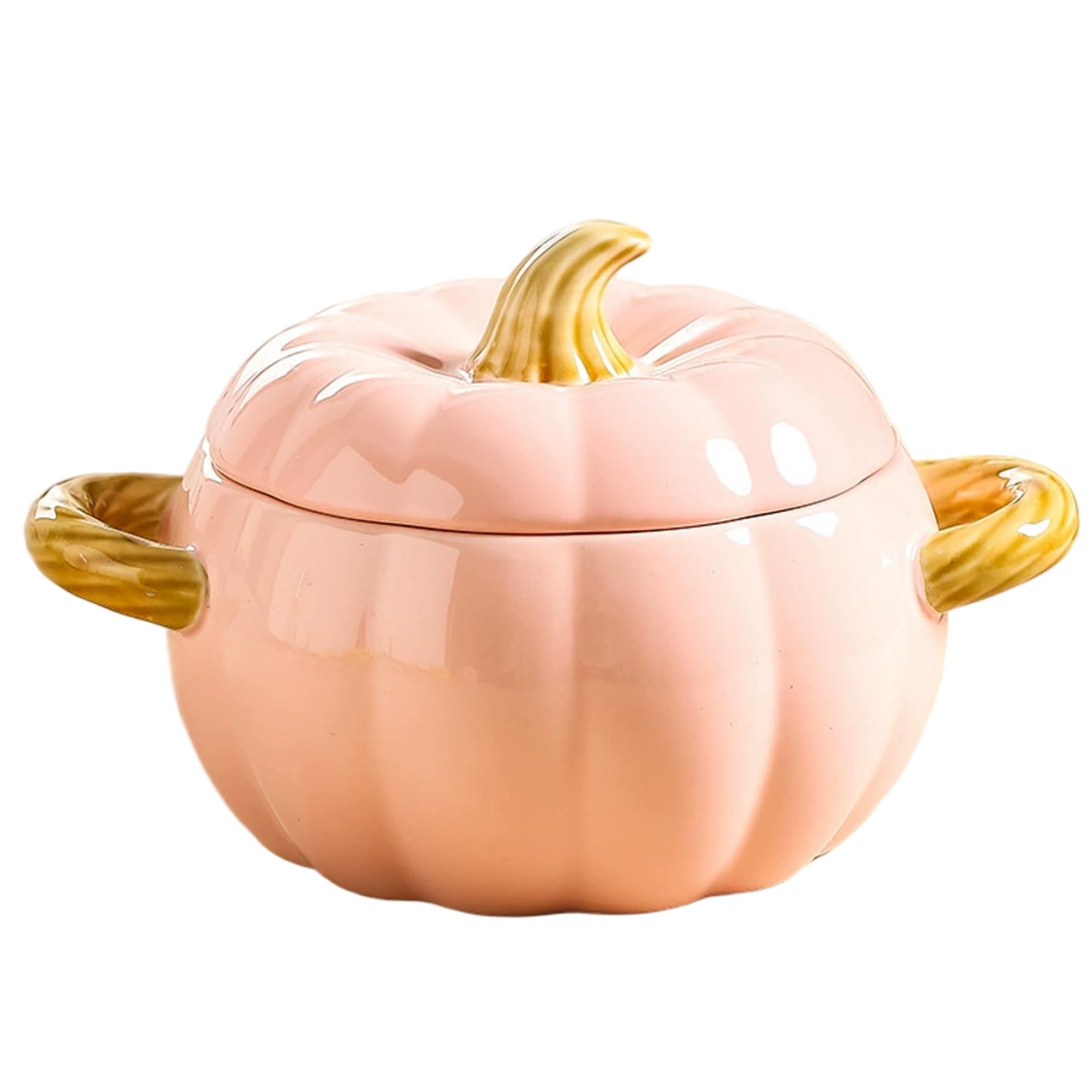 Pentola da Forno Olandese per Zucca in Ceramica Antiaderente da 1, 7 Litri con Coperchio e Manico, Pentole da Cucina anche Riscaldanti per Stufato, Zuppa, Casseruola, Arrosto, Bella
