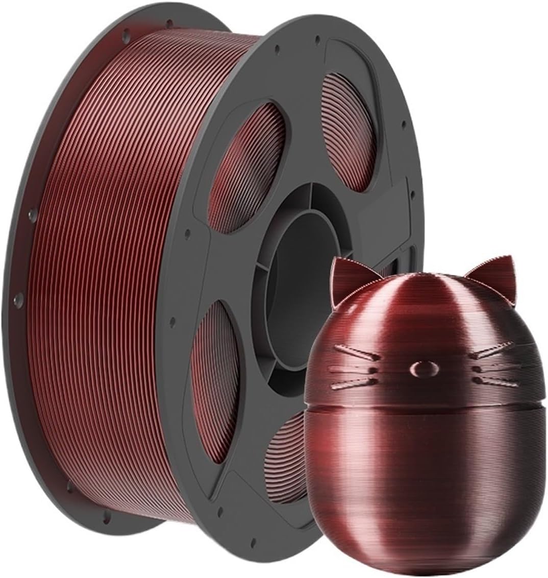 1KG Dual-Color Silk Filament Silk Texture FDM 3D Printer PLA Filament Shine Bright Multicolor Silk 3D Printing Material(Black Purple)