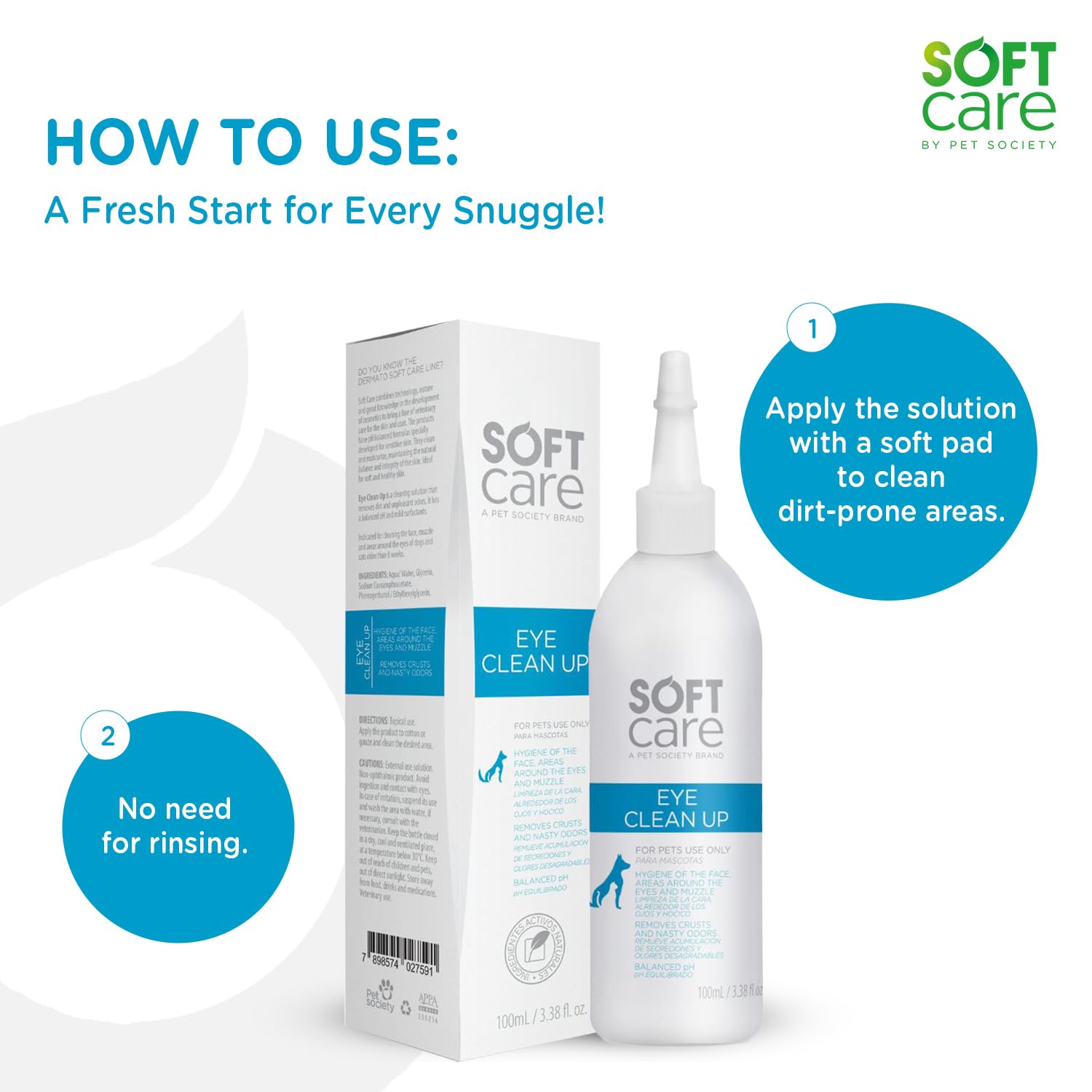 Hydra Soft Care Eye Clean Up 100ml for Dogs & Cats | Gentle Pet Eye Cleanser for Tear Stain Removal, Eye Hygiene & Daily Grooming 3