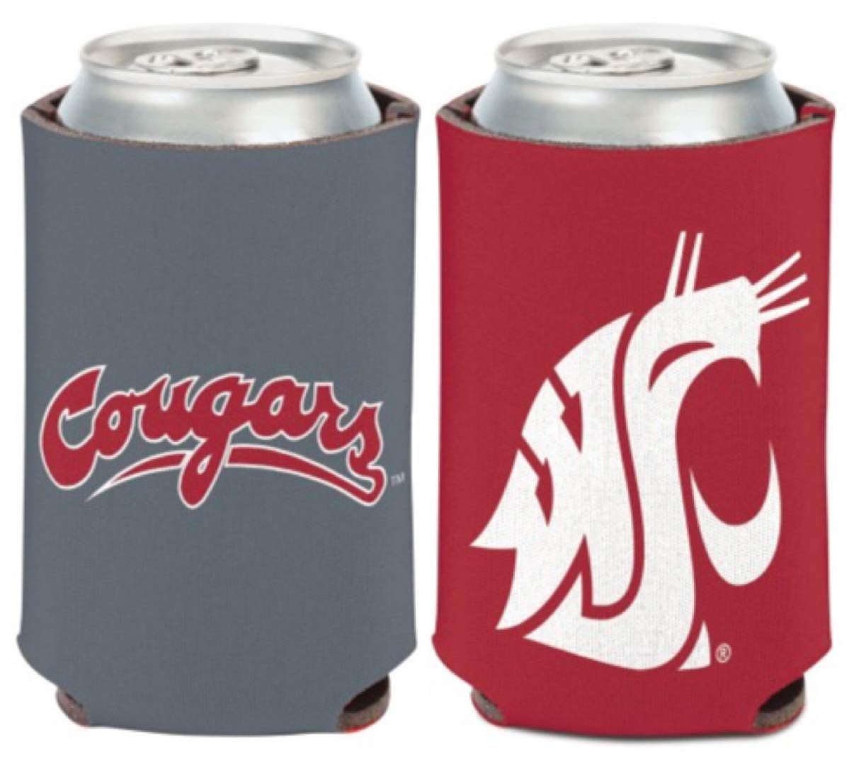 WinCraft Washington State University WSU Cougars Can Cooler 1-Pack 12 oz. (Foldable, 2-Sided Design)