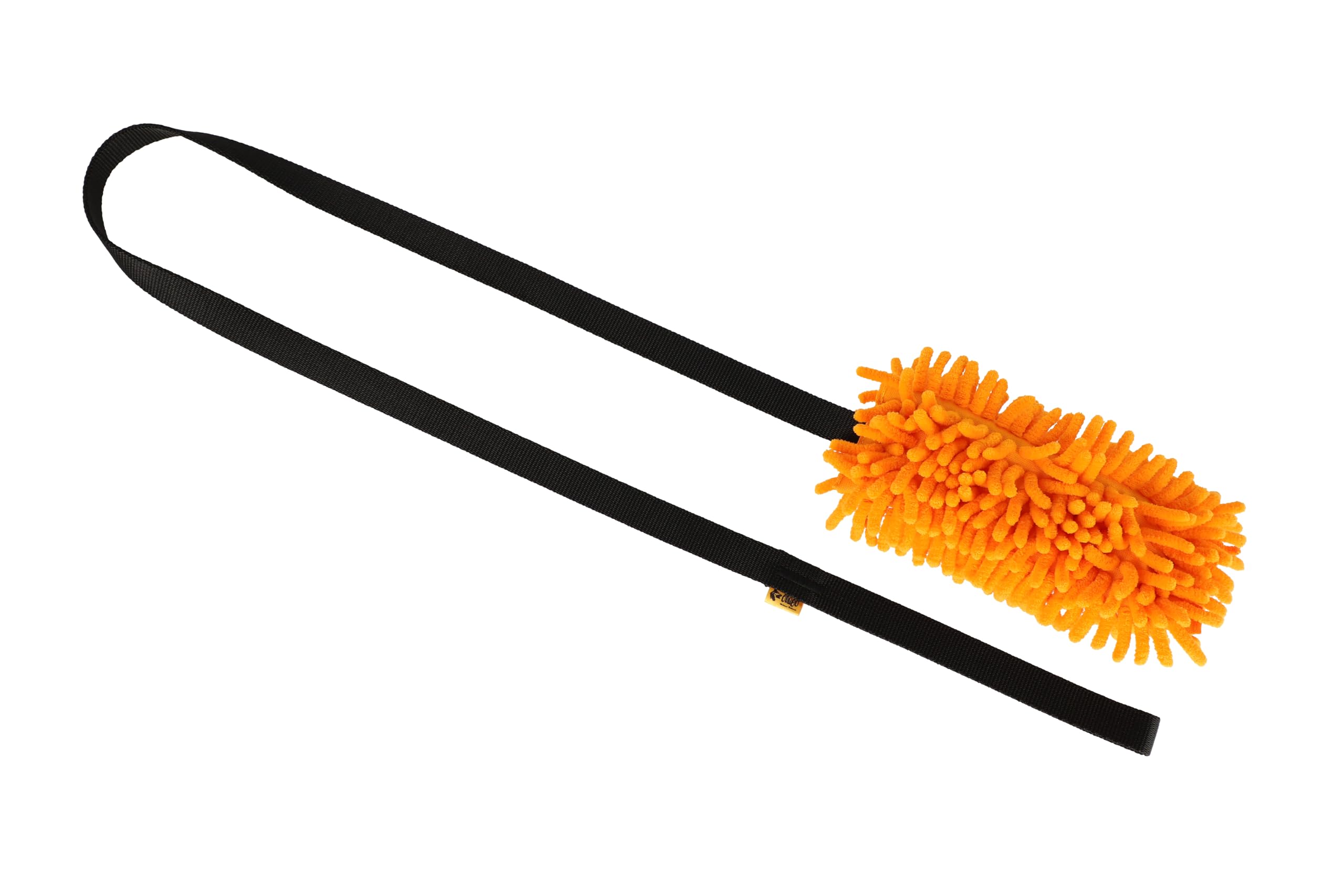 DINGO Dog Toy Mop Chaser with a Long Handle Bite Toy for Tug of War Fun Dog Training Orange 15667