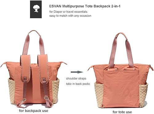 Miniatura 3 de Bolsa de pañales Totepack Mochila 2 en 1 para mujer, multifuncional, de gran capacidad, con bolsillos aislados, viaje
