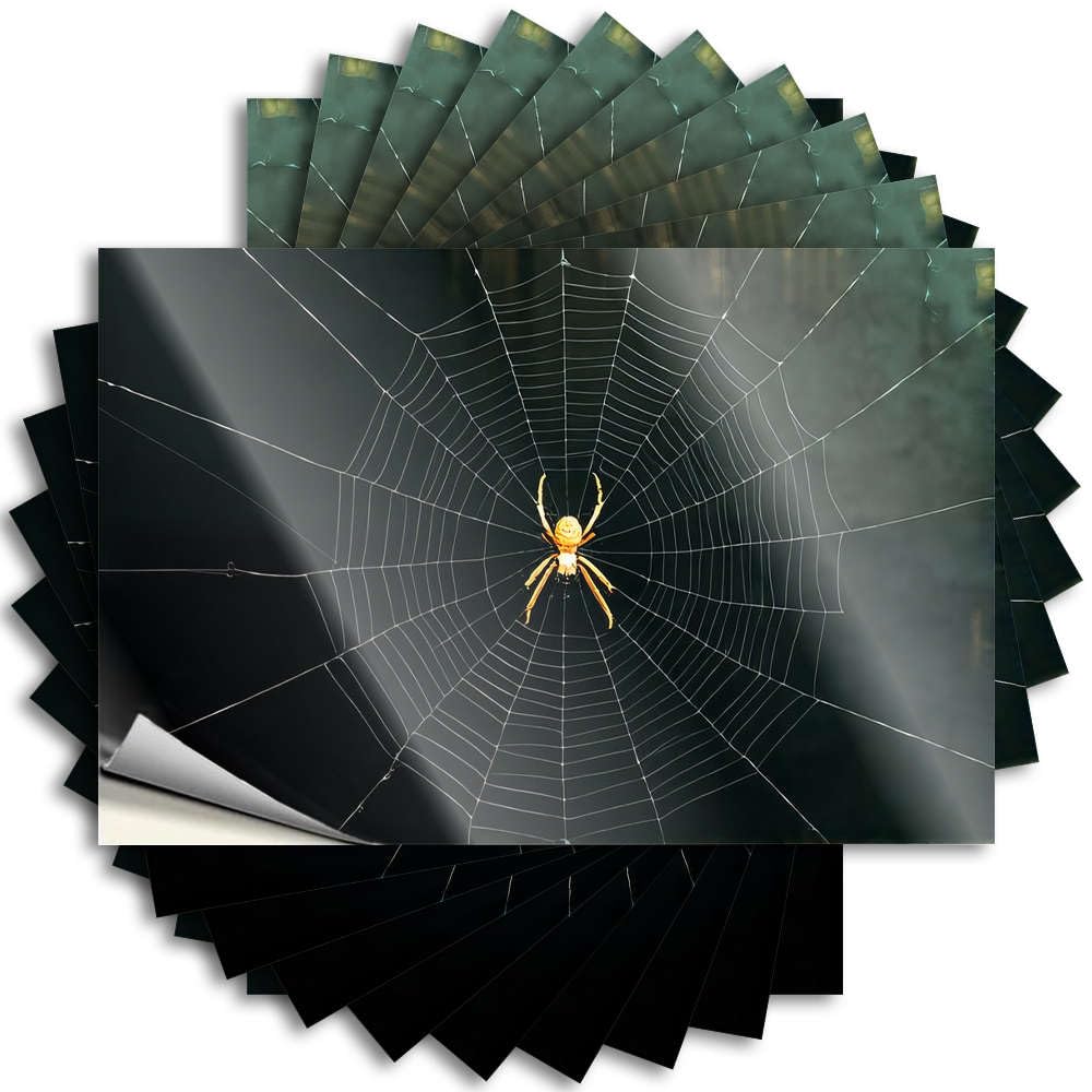 A Spider Sits in The Center of Its Web Funny Vintage Home Decor - Decal Garage Removable Vinyl Decal(6X9CM)