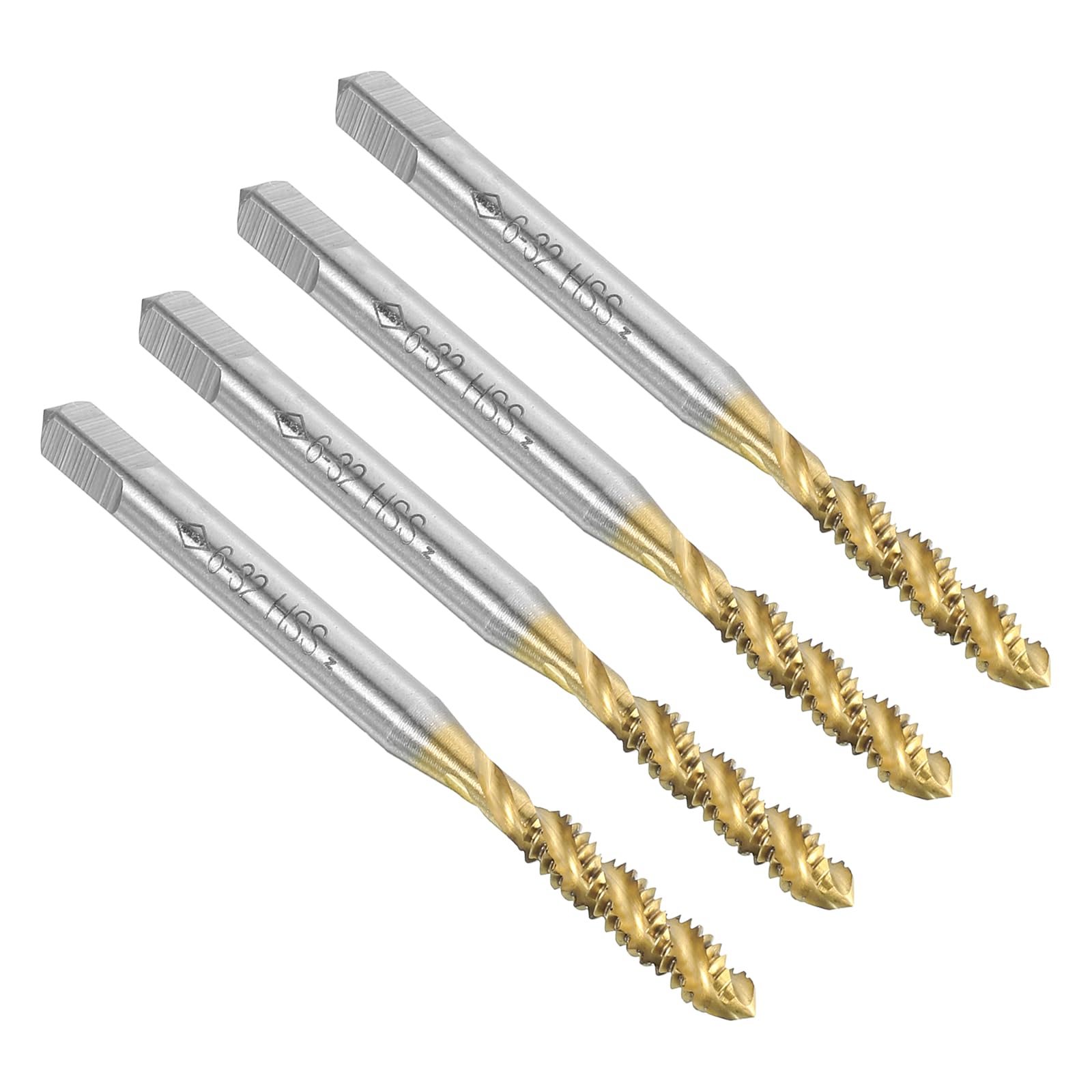 6-32 UNC Spiral Flute Thread Taps - Titanium Coated -1
