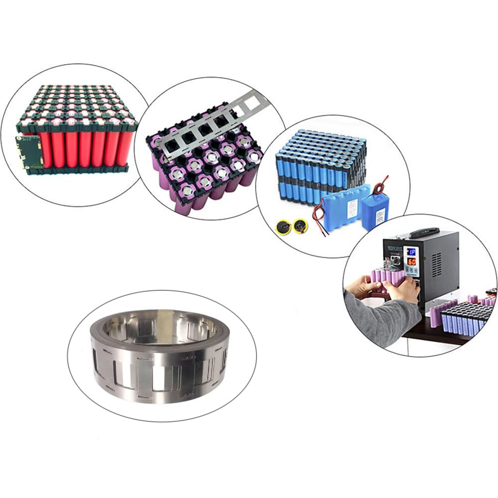 VIPAKE Nickel Plated Strip 2p 0.15x32mm 16.4ft roll nickel strips for battery welding 21700 nickel plating kit diy 21700 battery packs by spot welder (Spacing 23.4mm) 5Meters