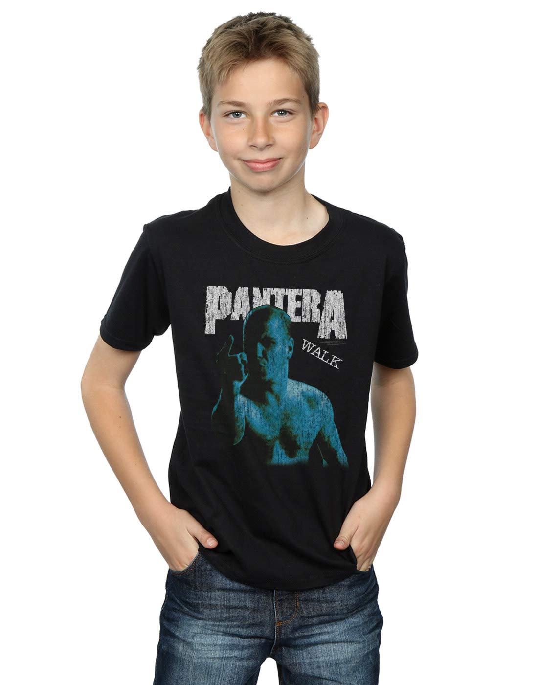 Absolute Cult Boys Black Pantera Walk Single Art T-Shirt 7-8 Years