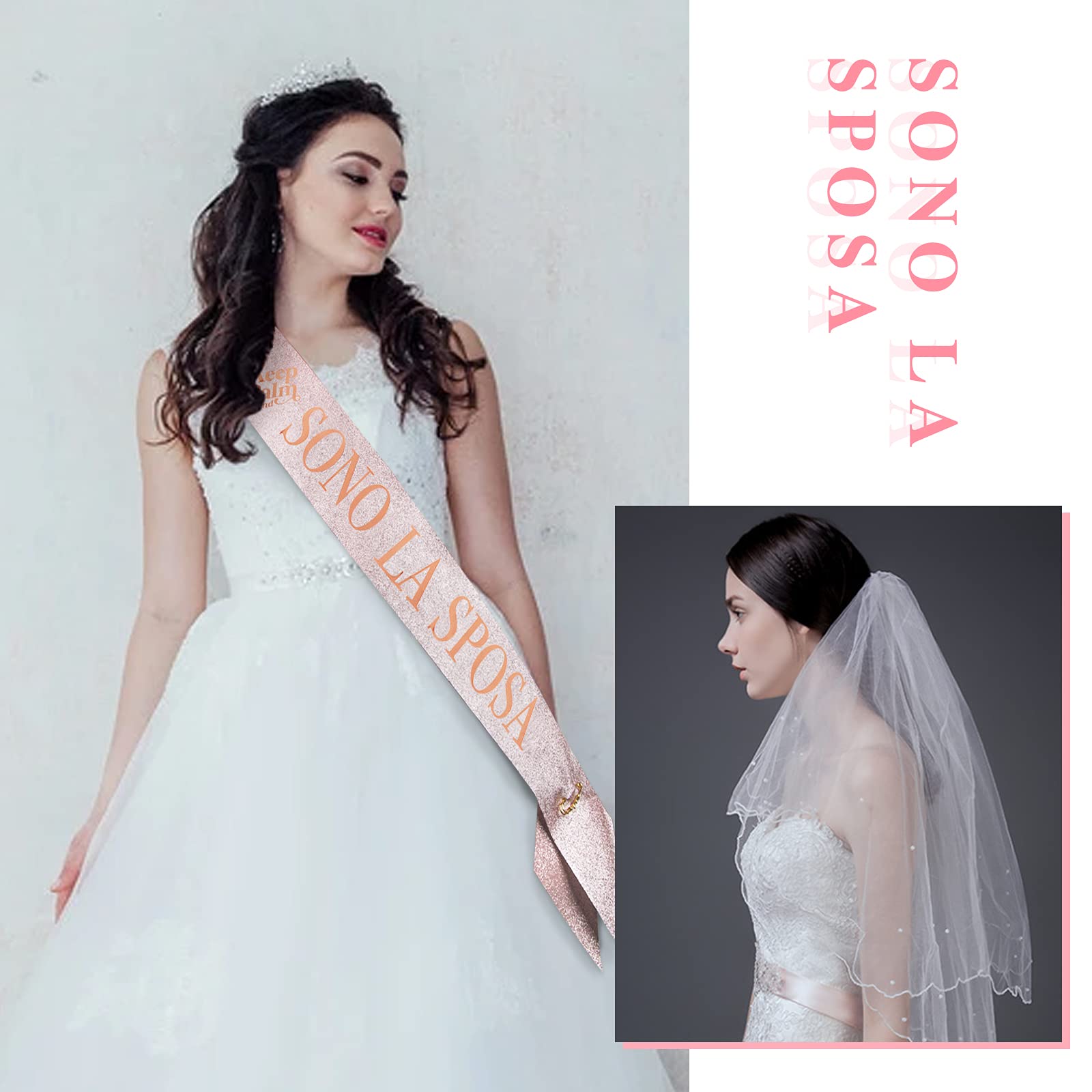 Velo Ricamato 'Bride To Be' - Per Addio Al Nubilato, Doppio Strato, Con Pettine