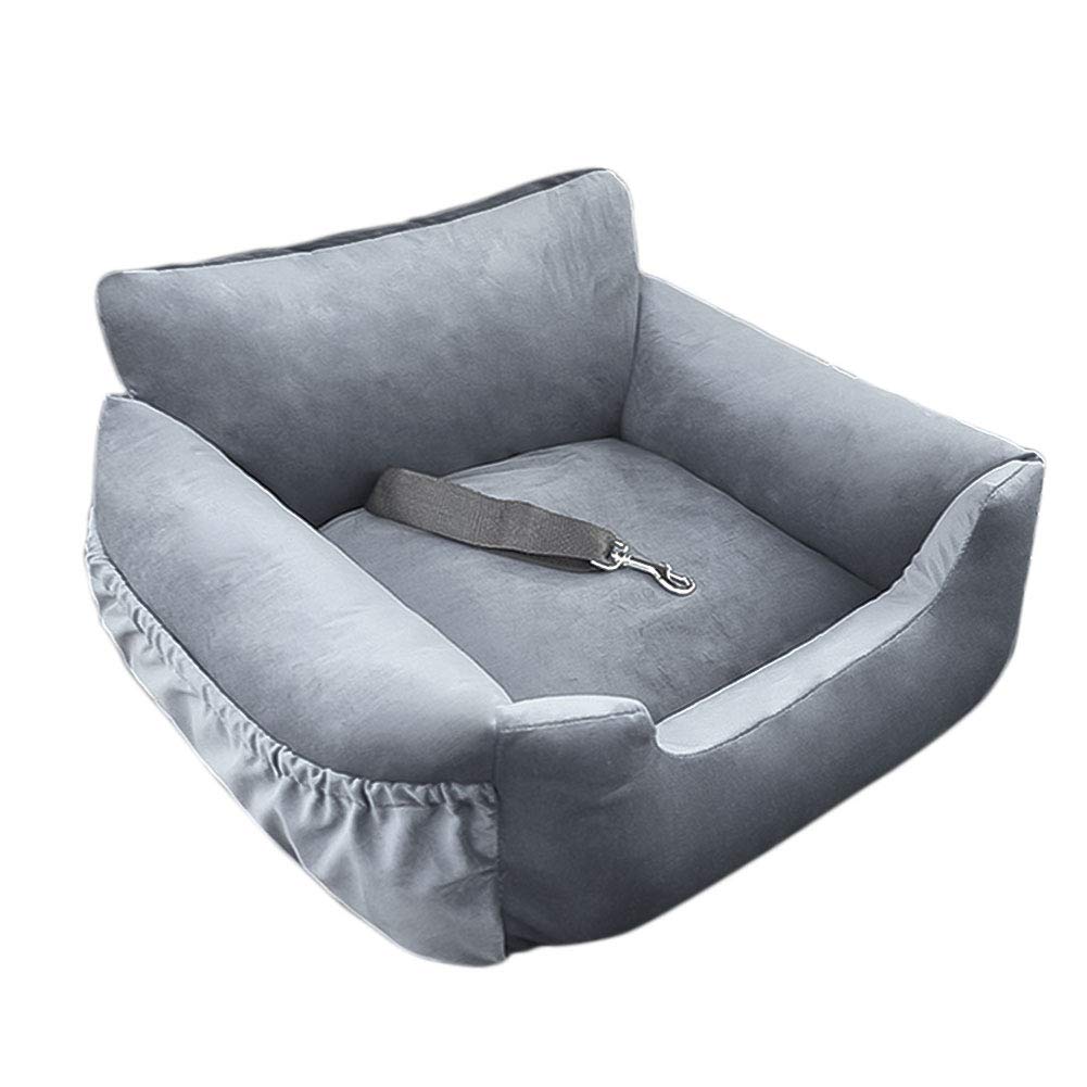 Jodimitty Asiento de coche para perros, asiento perros pequeños y medianos pequeños, seguridad antideslizante incluye cinturón seguridad, trasero delantero (gris)