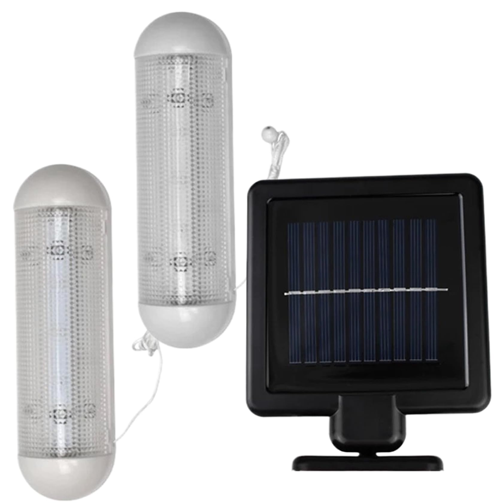 Pesoncarl Solar Shed Light with Pull String, LED Double-lamp Solar Panels for Sheds, Wall Mounted Solar Lights Indoor for Garden Corridor Greenhouse, Pendant Lights