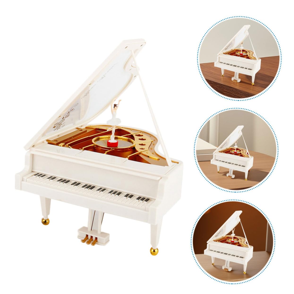 Caja de Música Giratoria Forma de Bailarina Piano